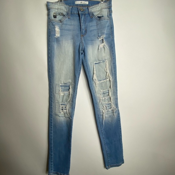 kancan Womens Jeans Sz 26 Light Wash Distressed - Picture 1 of 6